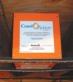 A ventilation fan installed for a crawl space in Rosedale