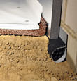 A crawl space encapsulation and insulation system, complete with drainage matting for flooded crawl spaces in Langley