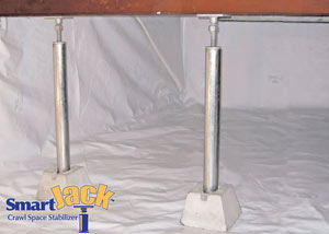 Crawl space structural support jacks installed in Cawston