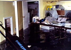 A laundry room flood in Mission, with several feet of water flooded in.