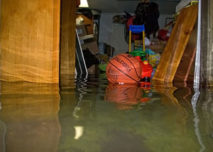 A flooded basement bedroom in Hope