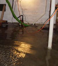 Several feet of floodwaters in a Rosedale basement