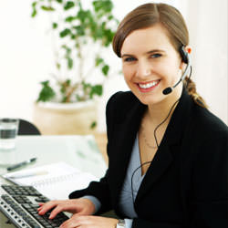 A disaster restoration customer service expert in Abbotsford manning the phones